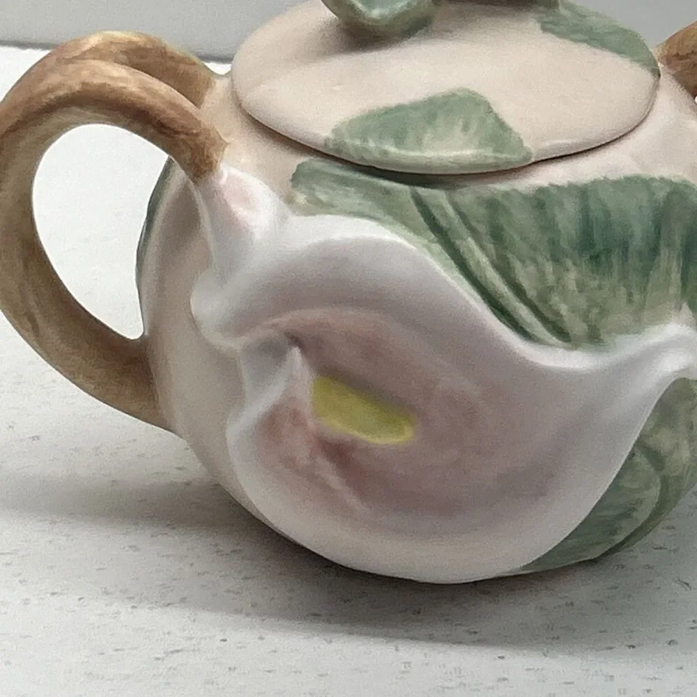 Fritz & Floyd Calla Lily 1987 Tea Pot Decorative‎ Collectible Hand Painted Japan